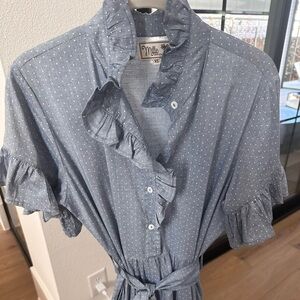 Mille Blue Ruffle Mini Dress